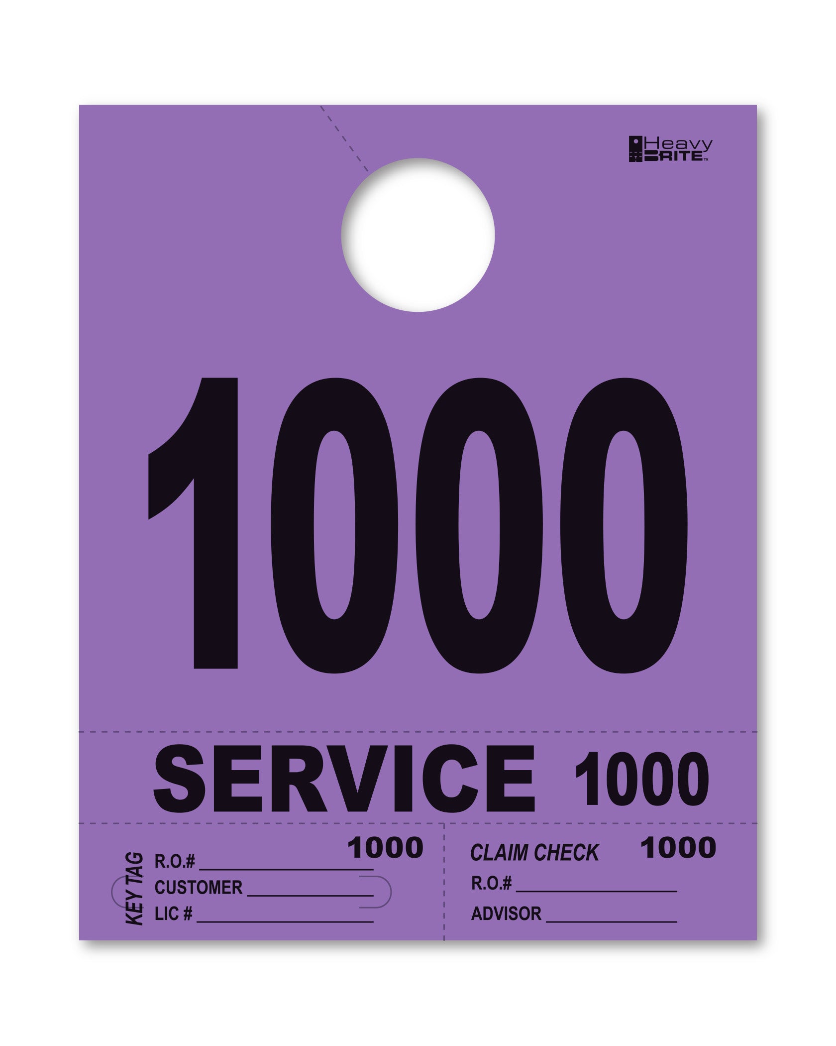 Heavy Brite 4-Part Service Dispatch Numbers (HB4P) - Purple