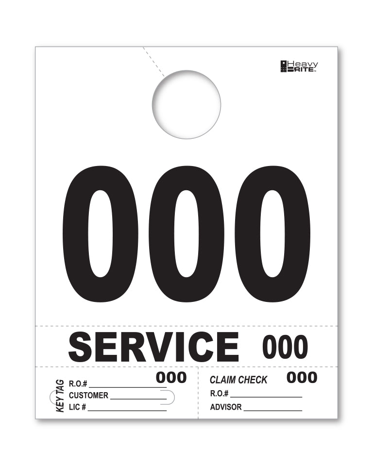 Heavy Brite 4-Part Service Dispatch Numbers (HB4P) - White