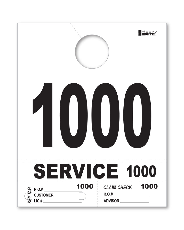 Heavy Brite 4-Part Service Dispatch Numbers (HB4P) - White