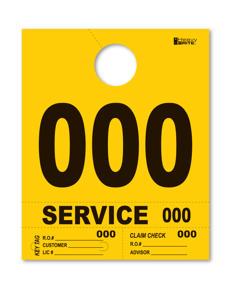 Heavy Brite 4-Part Service Dispatch Numbers (HB4P) - Yellow