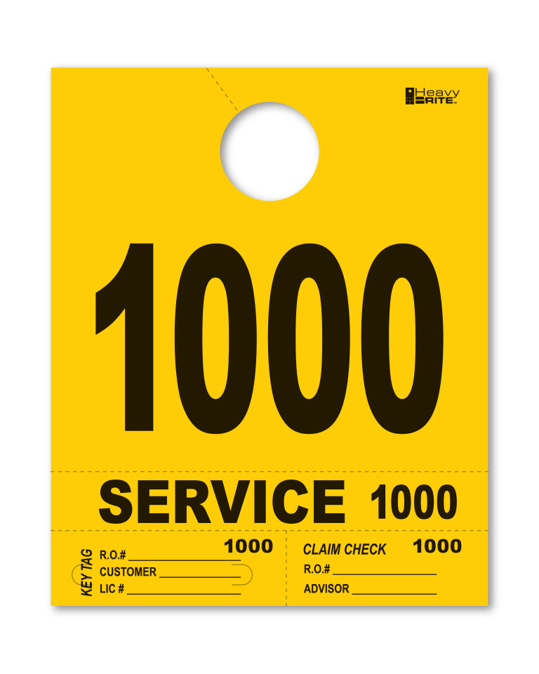 Heavy Brite 4-Part Service Dispatch Numbers (HB4P) - Yellow