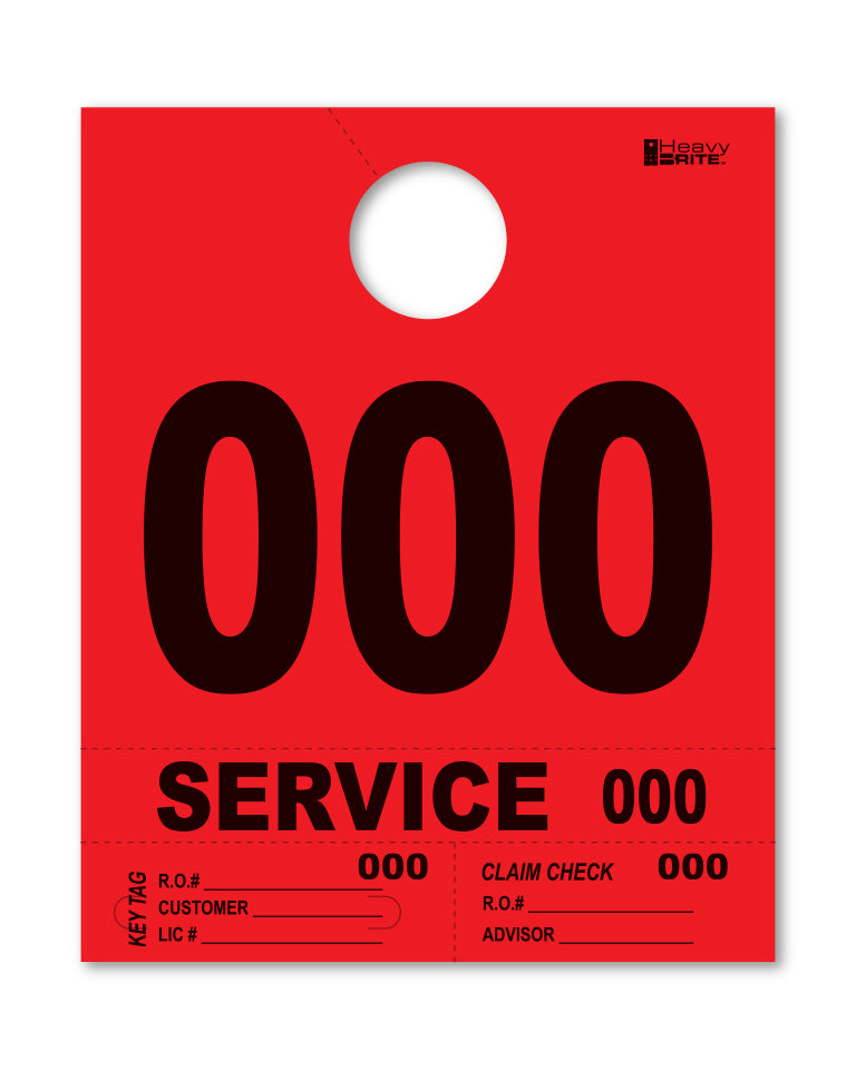 Heavy Brite 4-Part Service Dispatch Numbers (HB4P) - Red