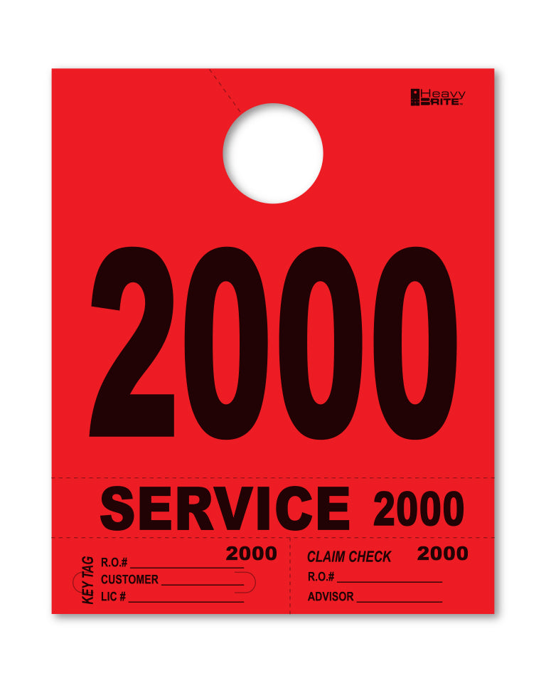 Heavy Brite 4-Part Service Dispatch Numbers (HB4P) - Red