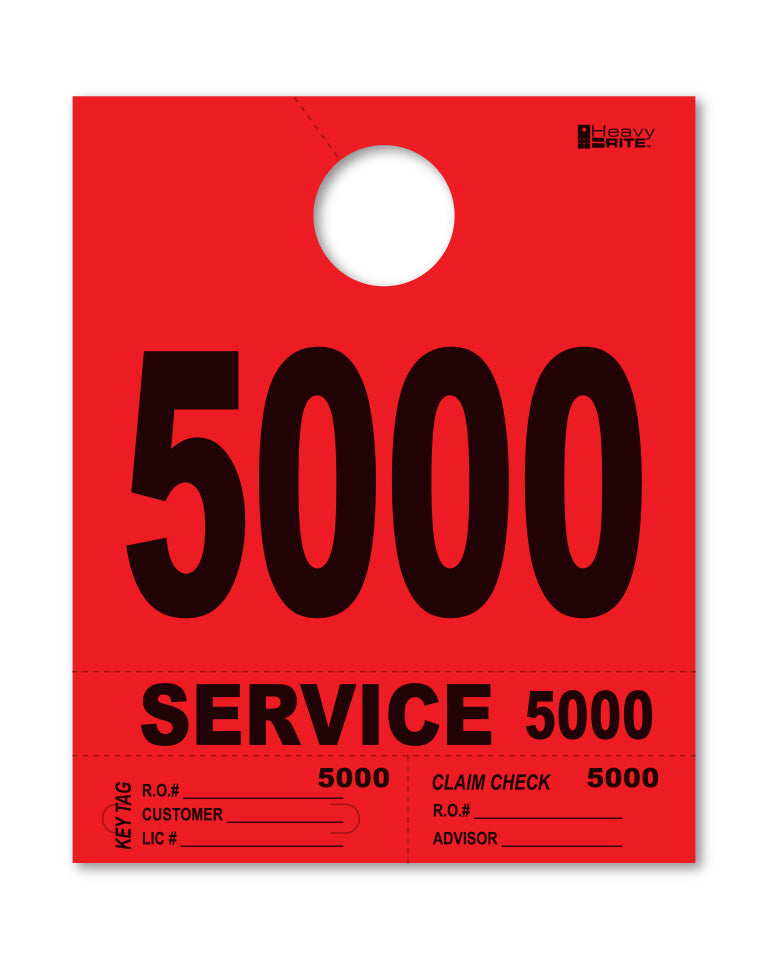 Heavy Brite 4-Part Service Dispatch Numbers (HB4P) - Red