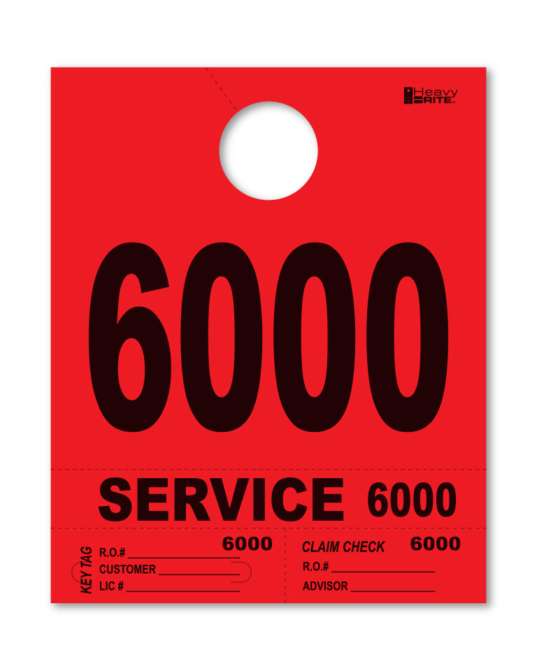 Heavy Brite 4-Part Service Dispatch Numbers (HB4P) - Red