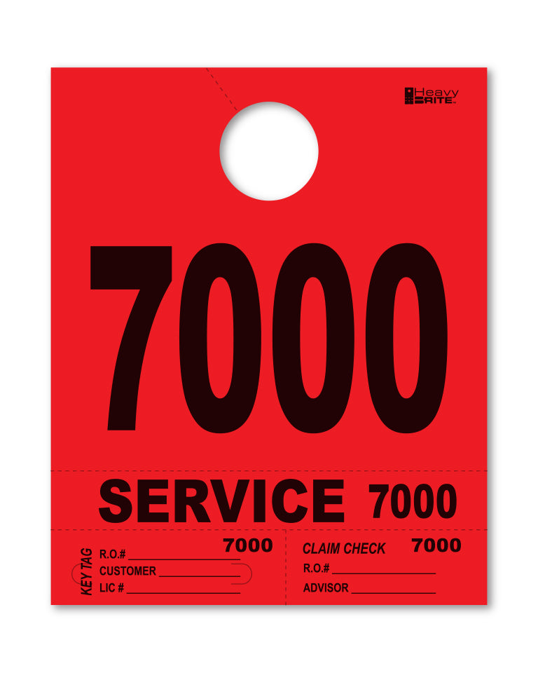 Heavy Brite 4-Part Service Dispatch Numbers (HB4P) - Red