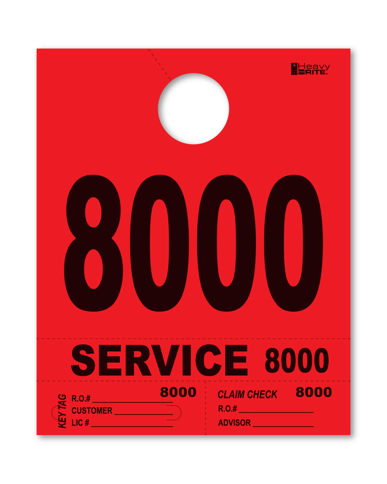 Heavy Brite 4-Part Service Dispatch Numbers (HB4P) - Red