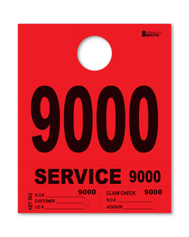 Heavy Brite 4-Part Service Dispatch Numbers (HB4P) - Red