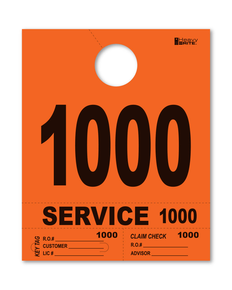 Heavy Brite 4-Part Service Dispatch Numbers (HB4P) - Orange