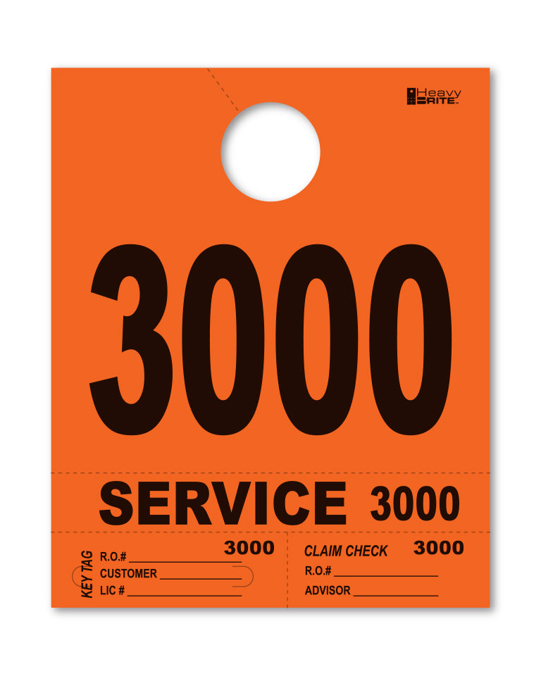 Heavy Brite 4-Part Service Dispatch Numbers (HB4P) - Orange