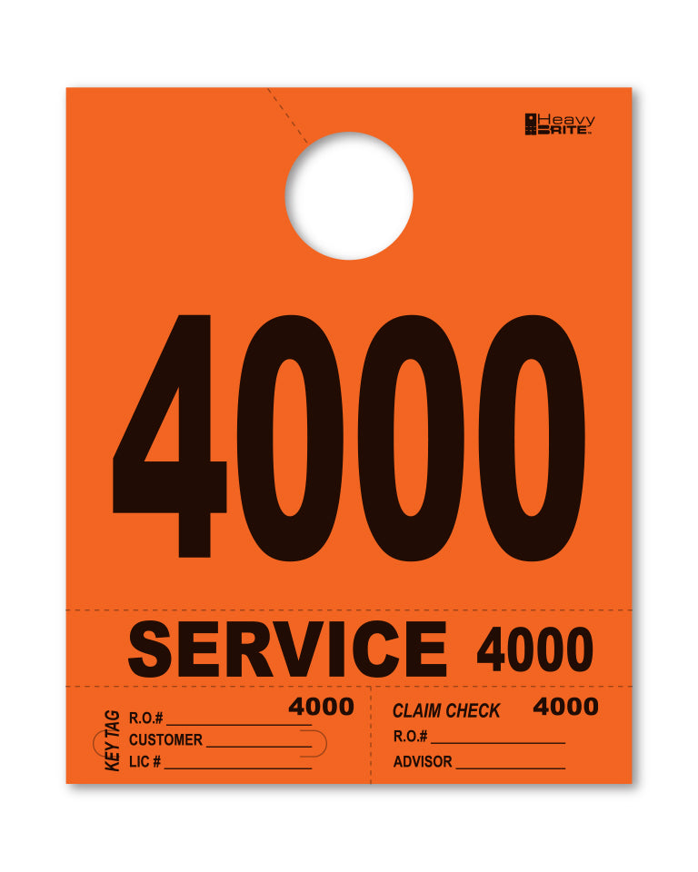 Heavy Brite 4-Part Service Dispatch Numbers (HB4P) - Orange