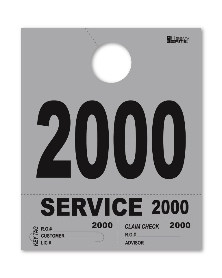 Heavy Brite 4-Part Service Dispatch Numbers (HB4P) - Gray