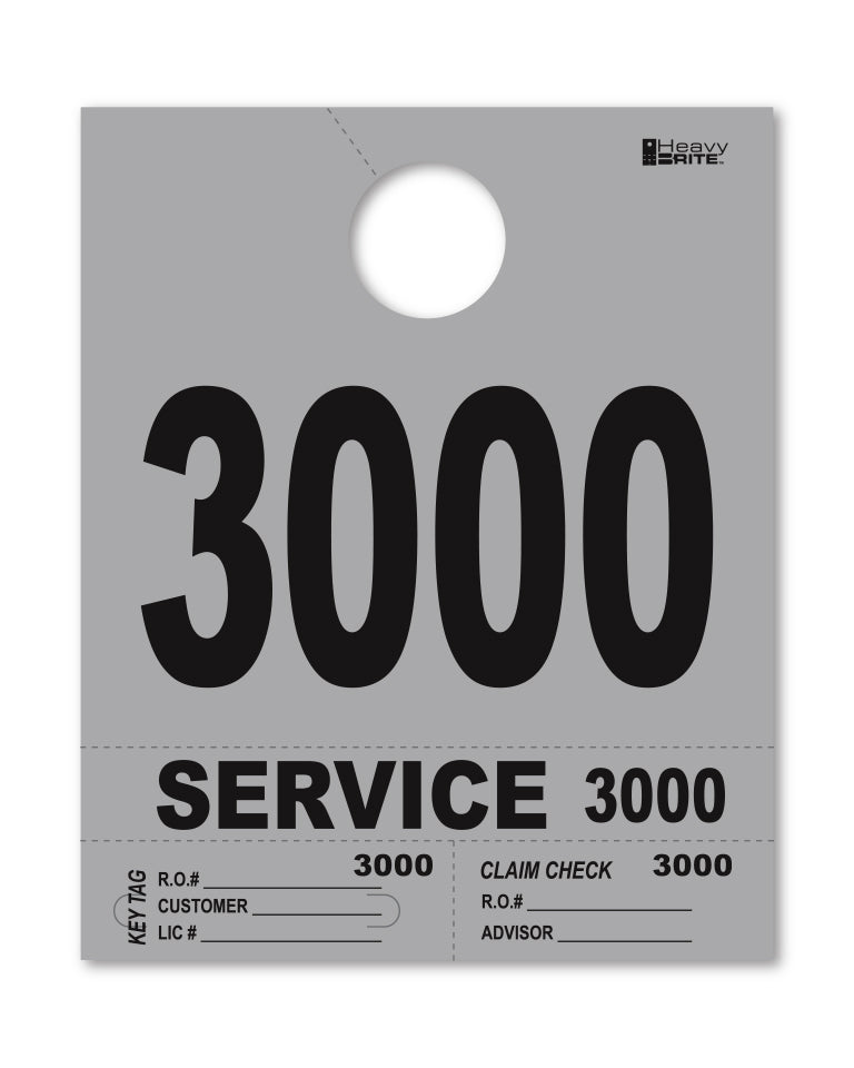 Heavy Brite 4-Part Service Dispatch Numbers (HB4P) - Gray
