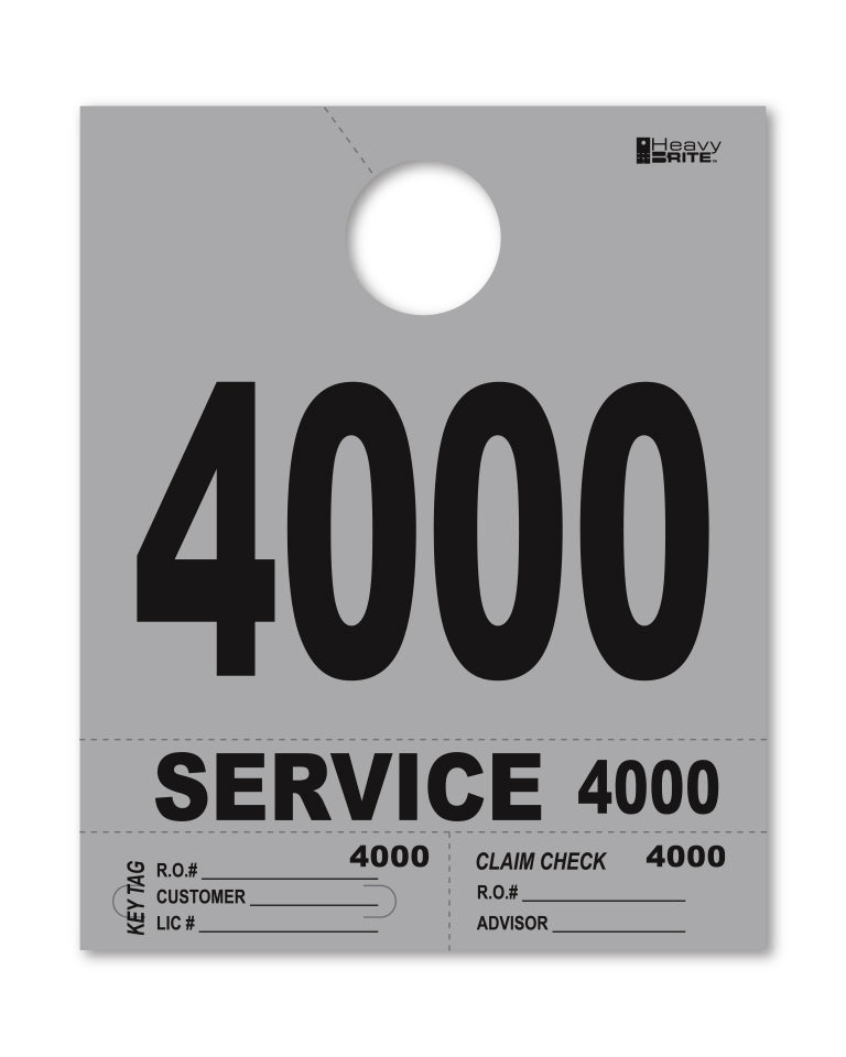 Heavy Brite 4-Part Service Dispatch Numbers (HB4P) - Gray