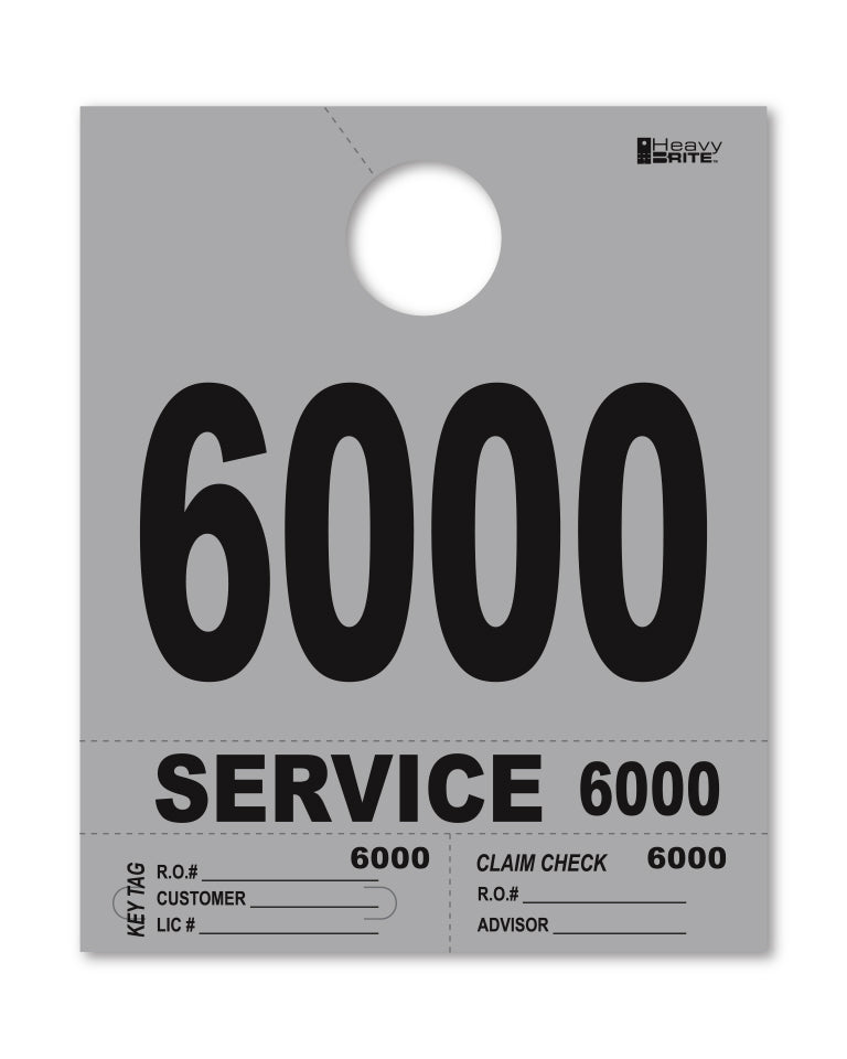 Heavy Brite 4-Part Service Dispatch Numbers (HB4P) - Gray