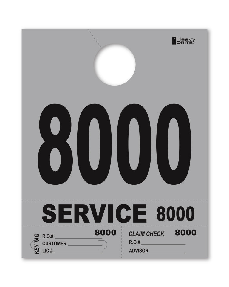 Heavy Brite 4-Part Service Dispatch Numbers (HB4P) - Gray