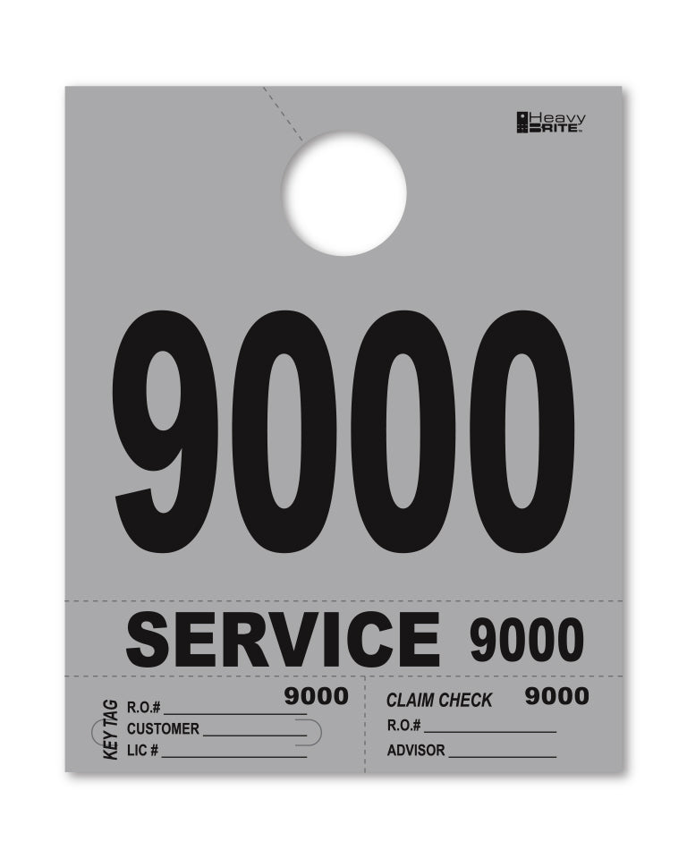 Heavy Brite 4-Part Service Dispatch Numbers (HB4P) - Gray