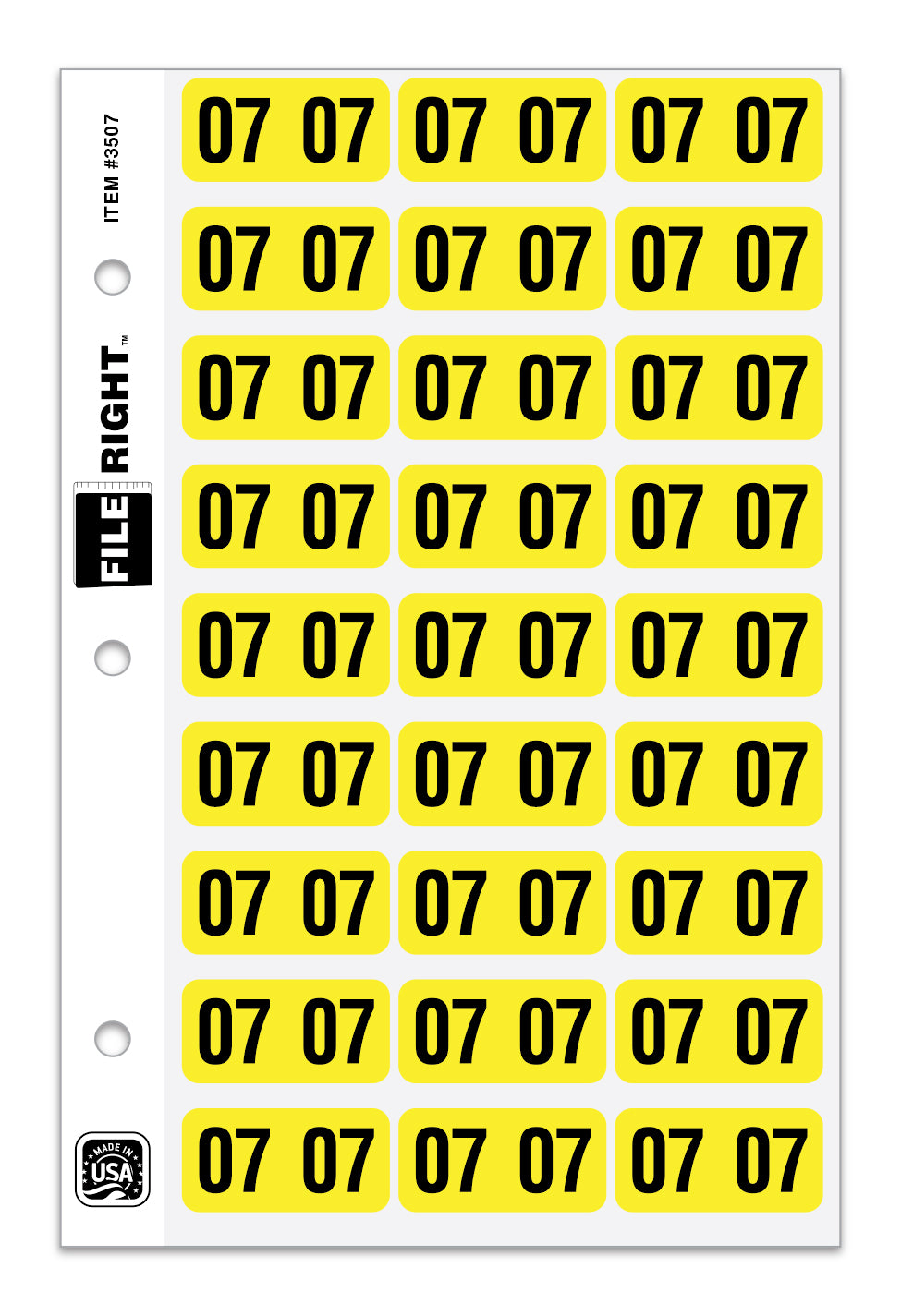 FILE RIGHT Service File Year Labels (Ringbook)