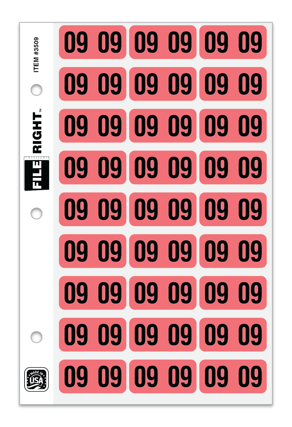 FILE RIGHT Service File Year Labels (Ringbook)