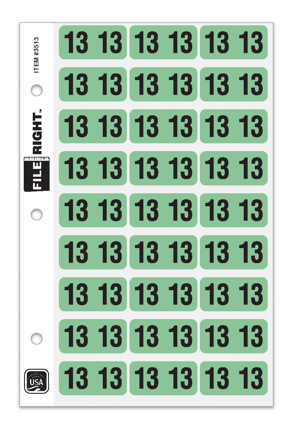 FILE RIGHT Service File Year Labels (Ringbook)