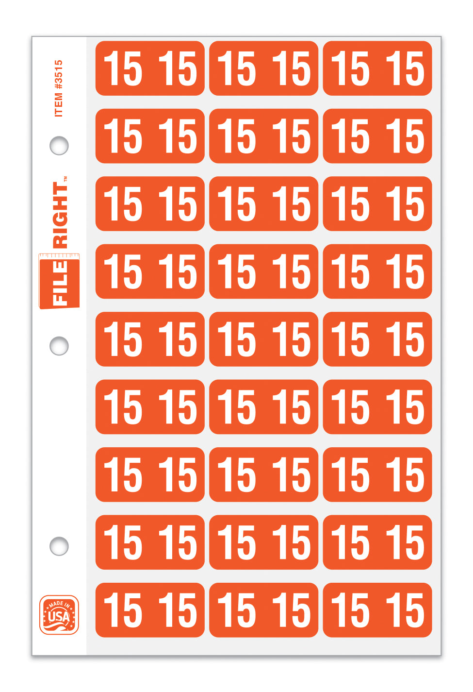 FILE RIGHT Service File Year Labels (Ringbook)
