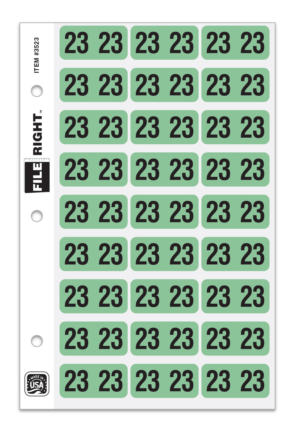 FILE RIGHT Service File Year Labels (Ringbook)