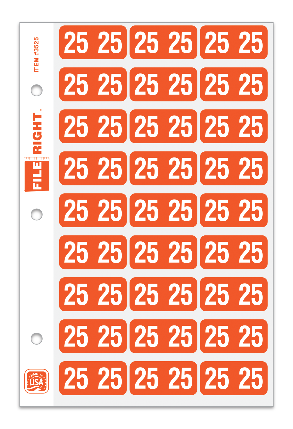 FILE RIGHT Service File Year Labels (Ringbook)