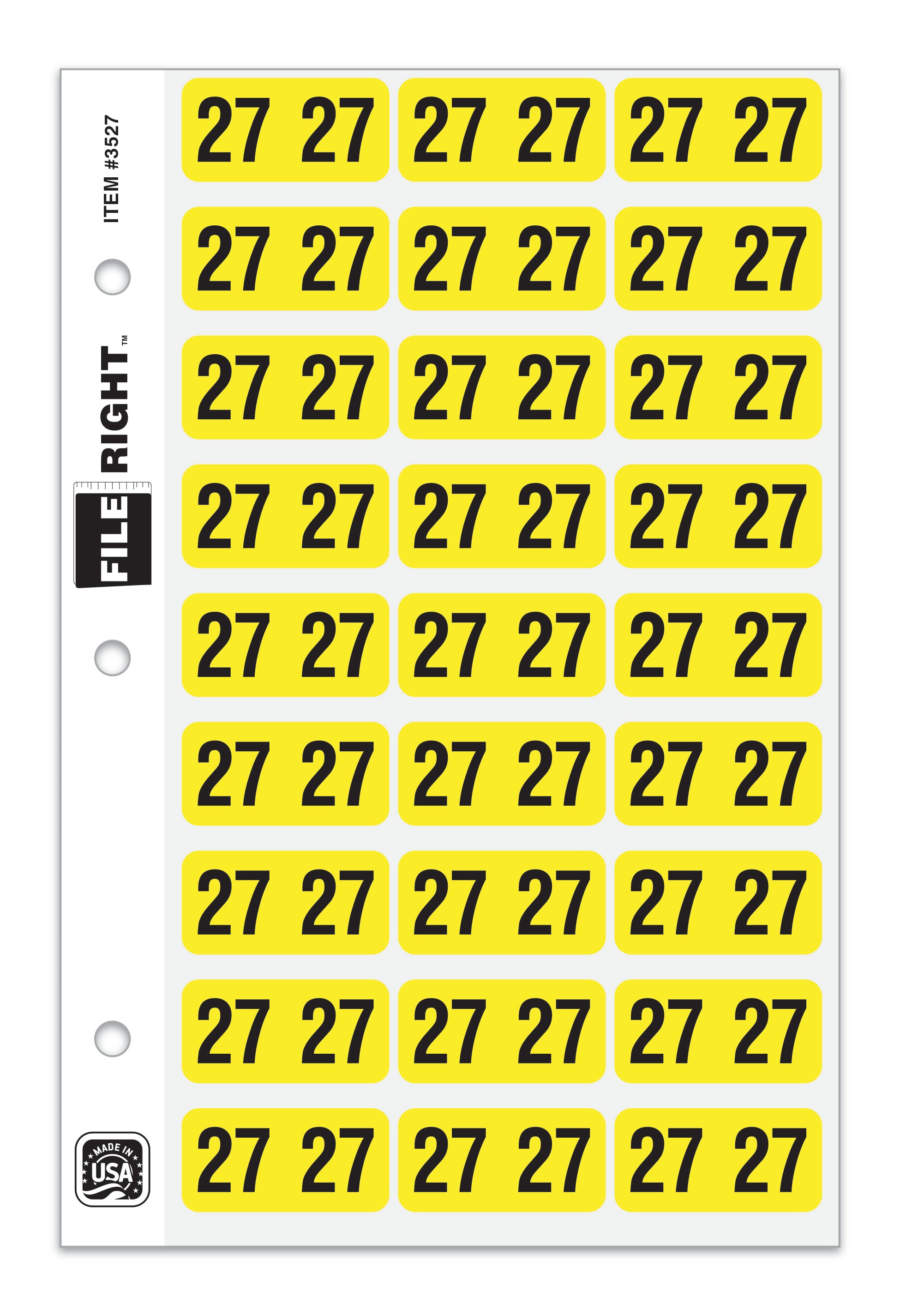FILE RIGHT Service File Year Labels (Ringbook)