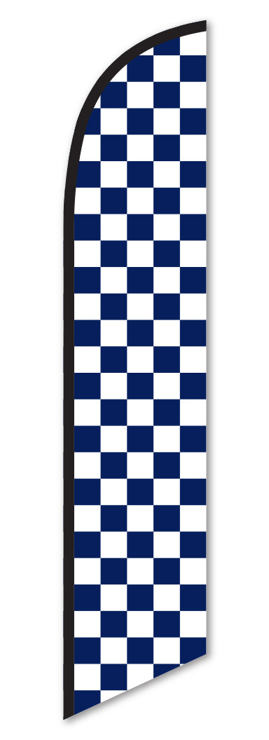 Swooper Banner Kit - Checkered Flag (Navy Blue/White)