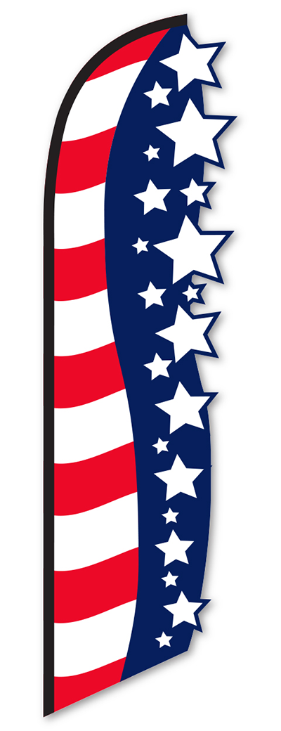 3D Swooper Banner - Stars & Stripes