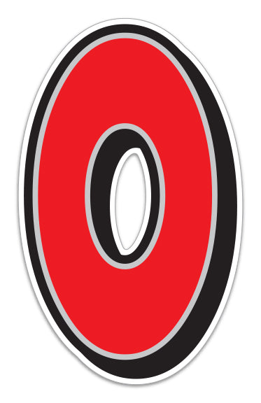 16" Giant Magnetic Numbers - Red/Grey