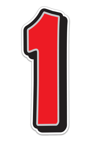 16" Giant Magnetic Numbers - Red/Grey