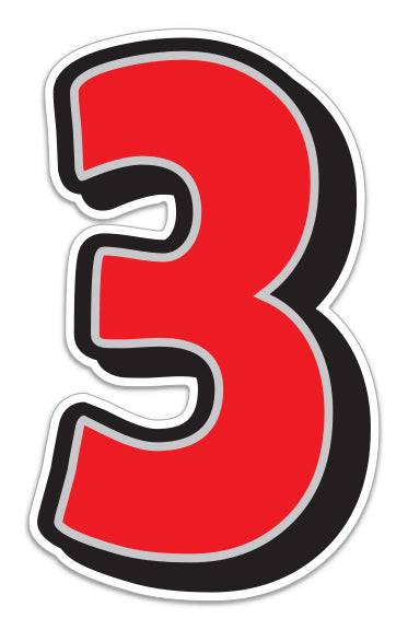 16" Giant Magnetic Numbers - Red/Grey