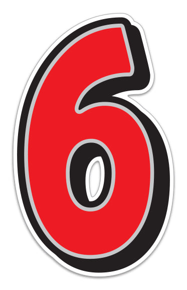 16" Giant Magnetic Numbers - Red/Grey
