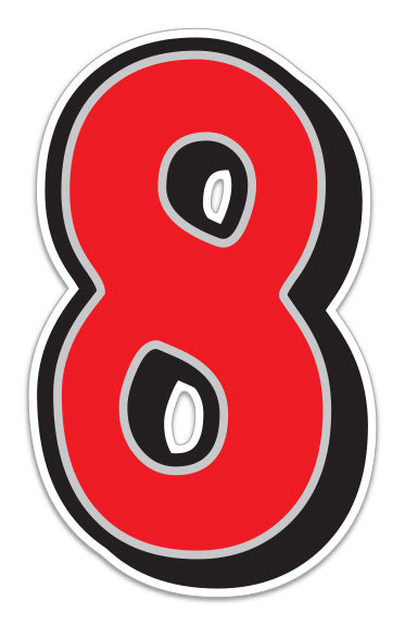 16" Giant Magnetic Numbers - Red/Grey