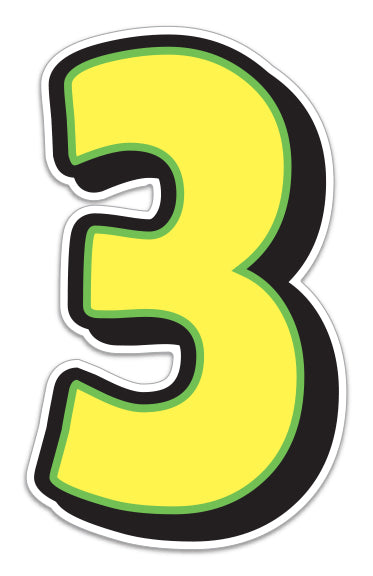 16" Giant Magnetic Numbers - Yellow/Green