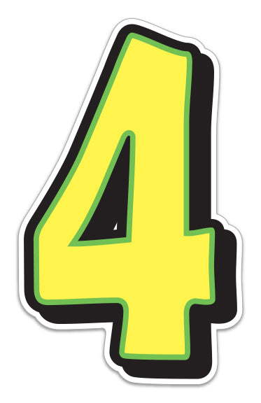 16" Giant Magnetic Numbers - Yellow/Green