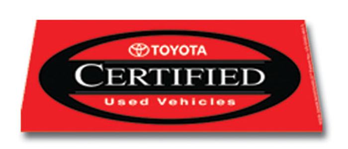 Windshield Banner - Toyota Certified Used Vehicles