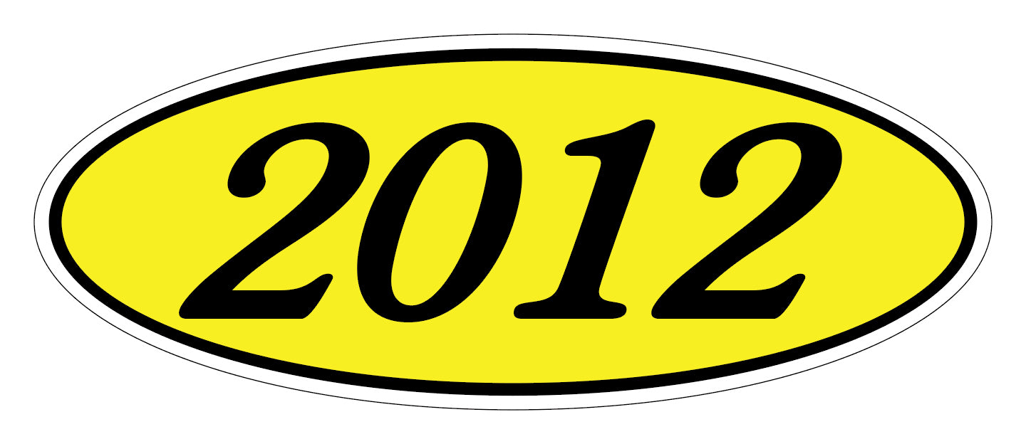 Oval Year Decals - Black/Yellow