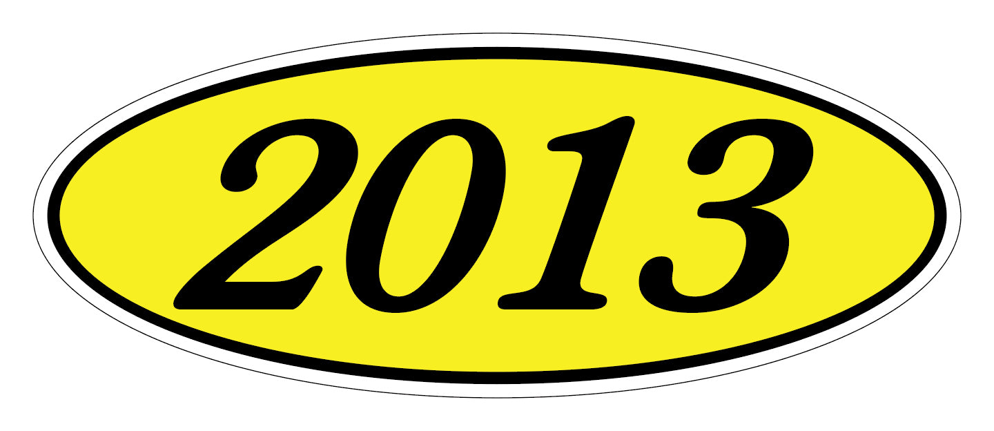 Oval Year Decals - Black/Yellow