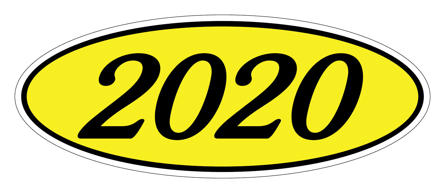 Oval Year Decals - Black/Yellow