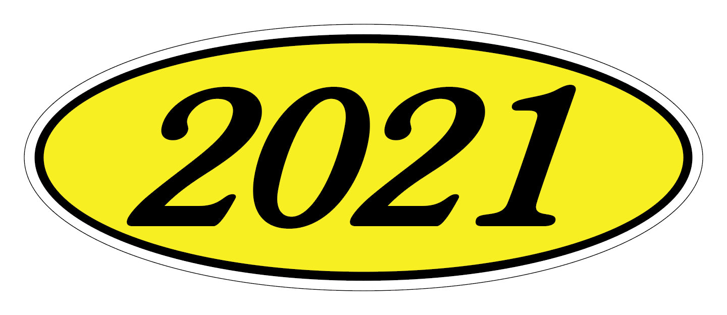 Oval Year Decals - Black/Yellow