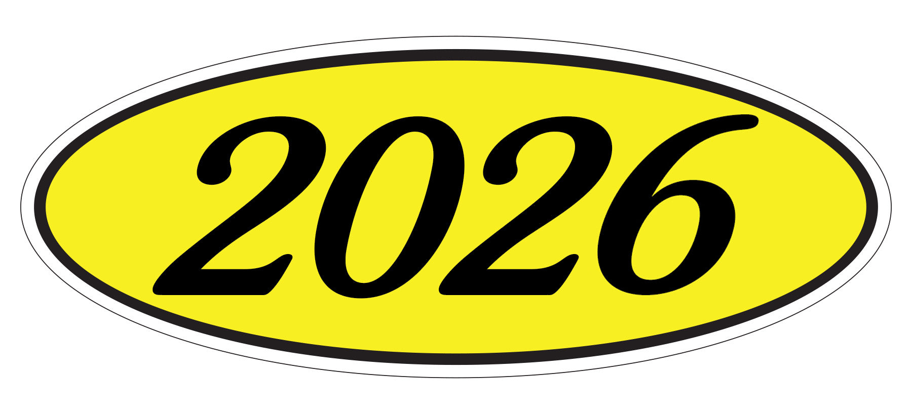 Oval Year Decals - Black/Yellow