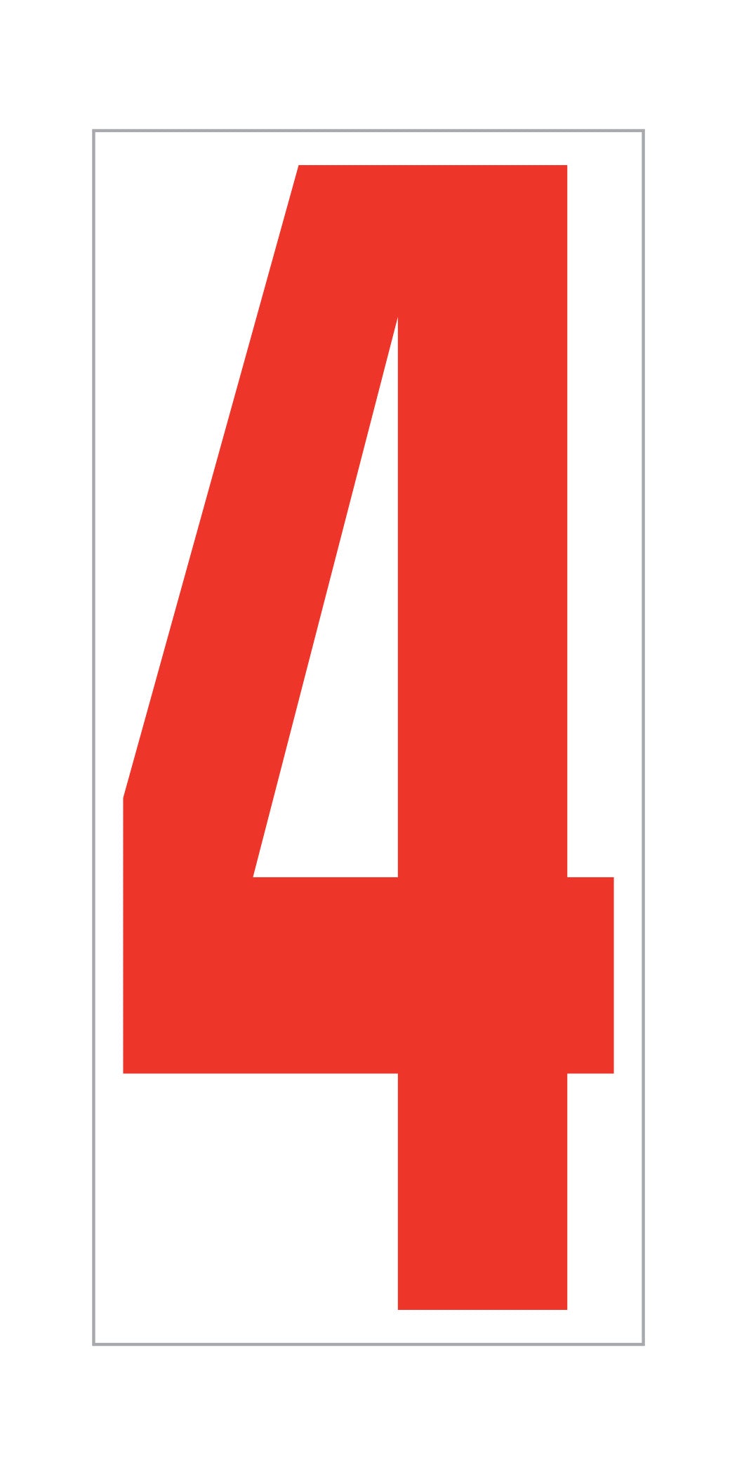 5-1/2" Number Decals - Red/White