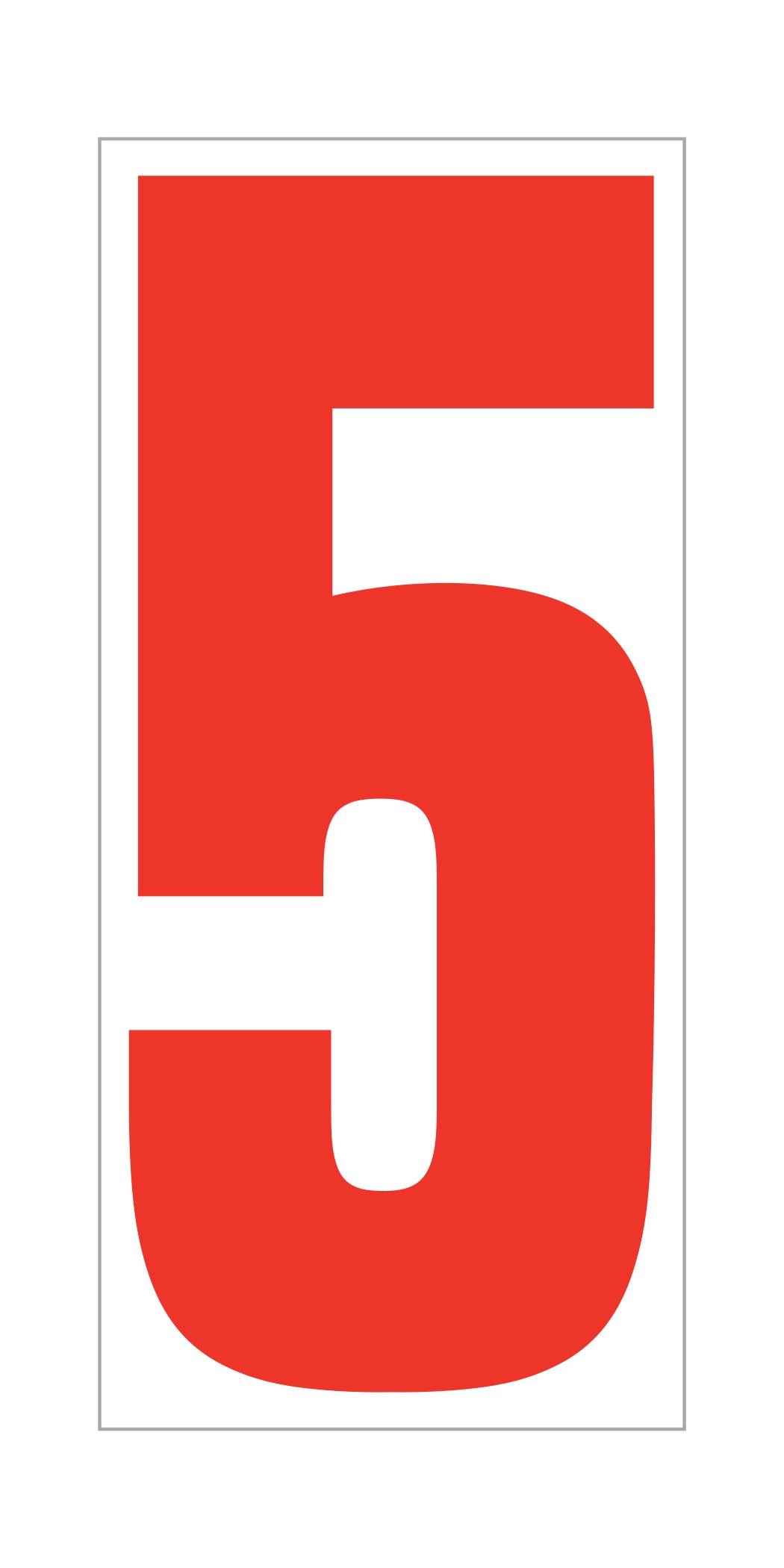 5-1/2" Number Decals - Red/White