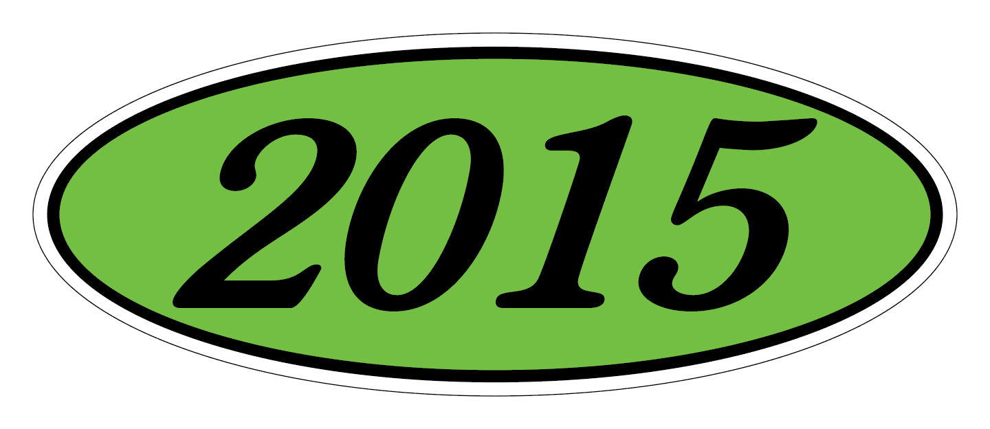 Oval Year Decals - Black/Fluorescent Green