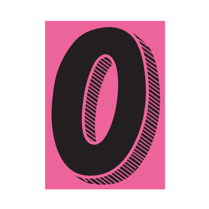 7-1/2" Shadow Number Decals - Black/Hot Pink