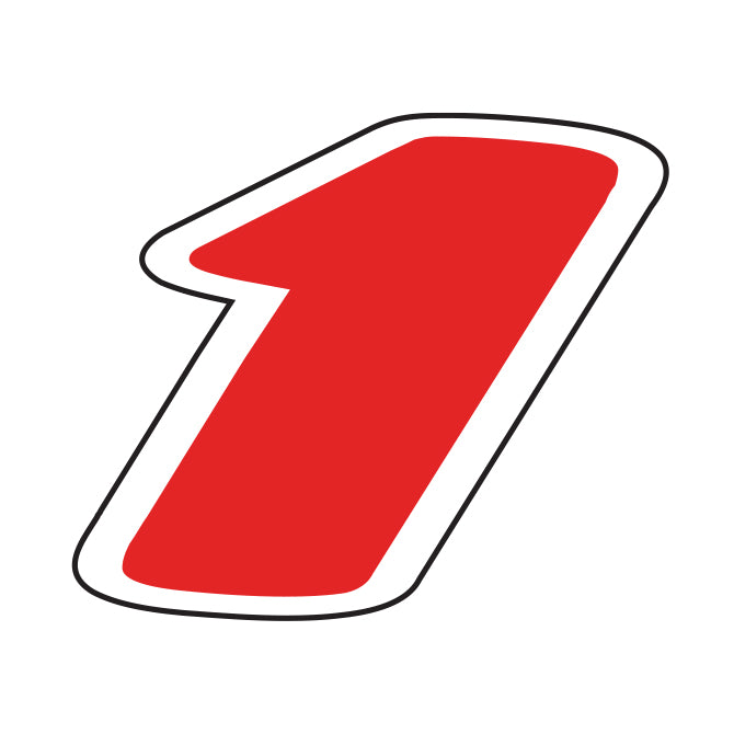 6-1/4" Die Cut Number Decals - Red/White