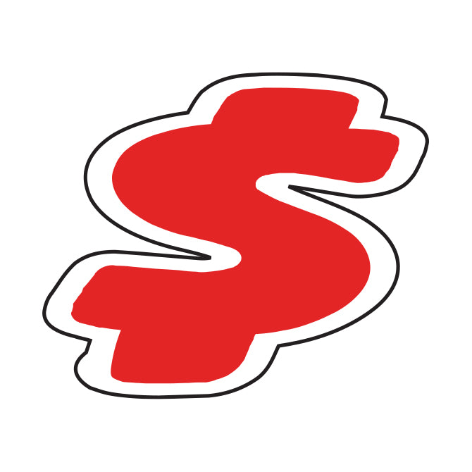 6-1/4" Die Cut Number Decals - Red/White