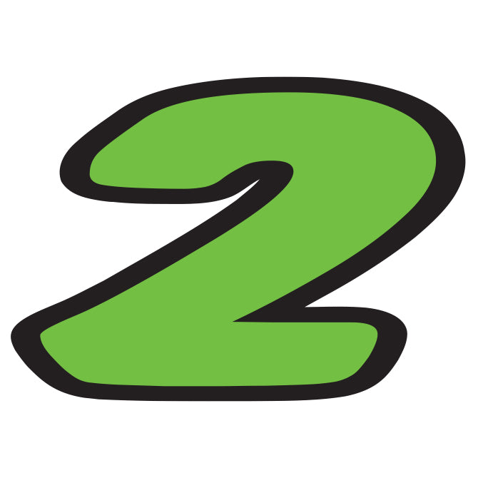6-1/4" Die Cut Number Decals - Fluorescent Green/Black
